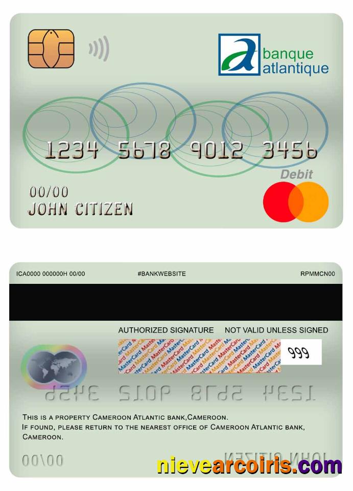 Cameroon Atlantic bank mastercard debit card